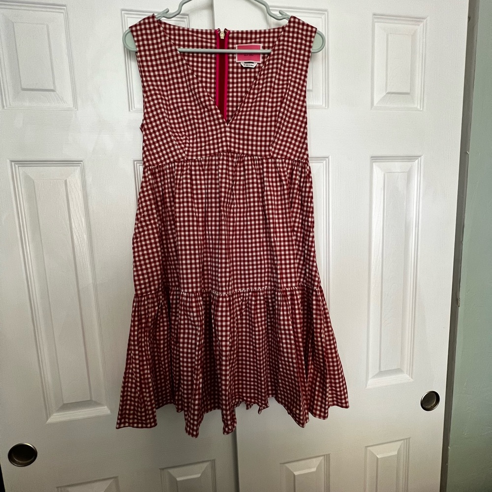 Kate Spade Mini Gingham Vineyard Dress in Red Size 4